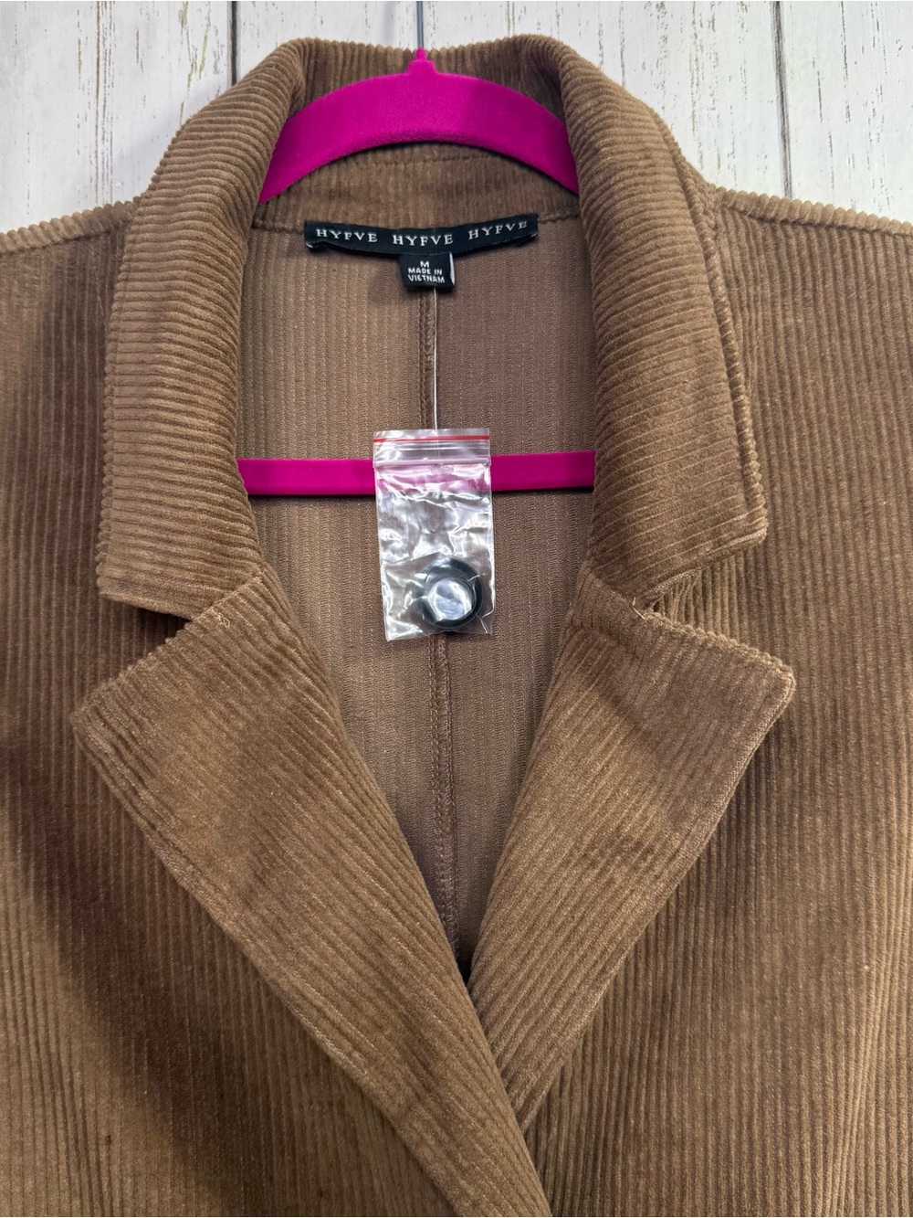 HYFVE Brown Corduroy Long Blazer Size M 100% Cotton Academia Preppy Minimalist - Picture 3 of 12